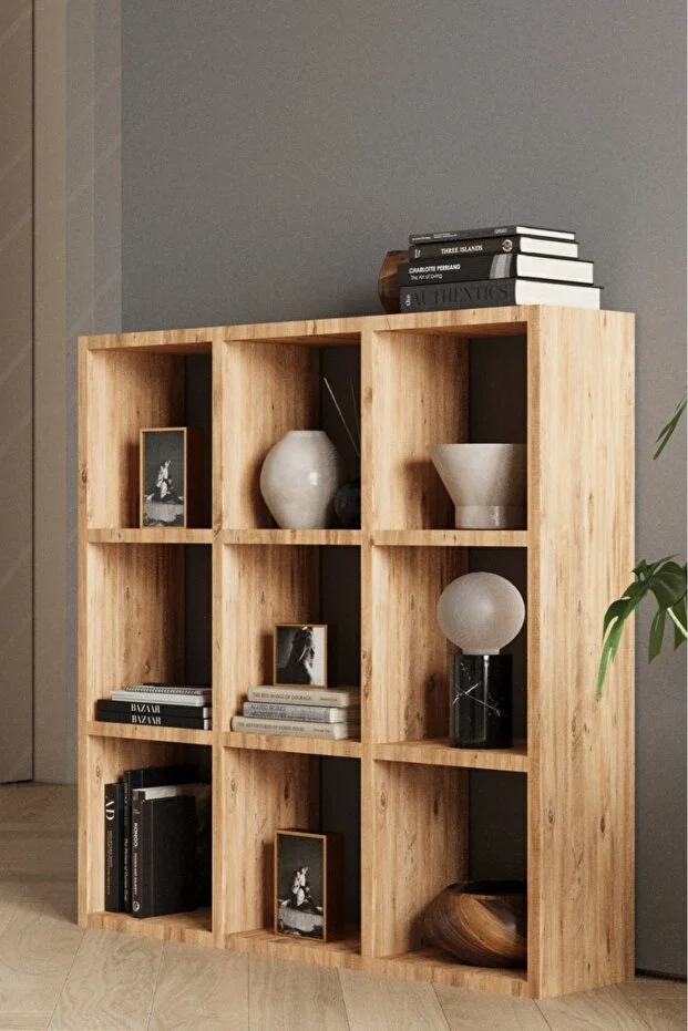 CLASSY 9 RAFLI KARE KİTAPLIK BEYAZ